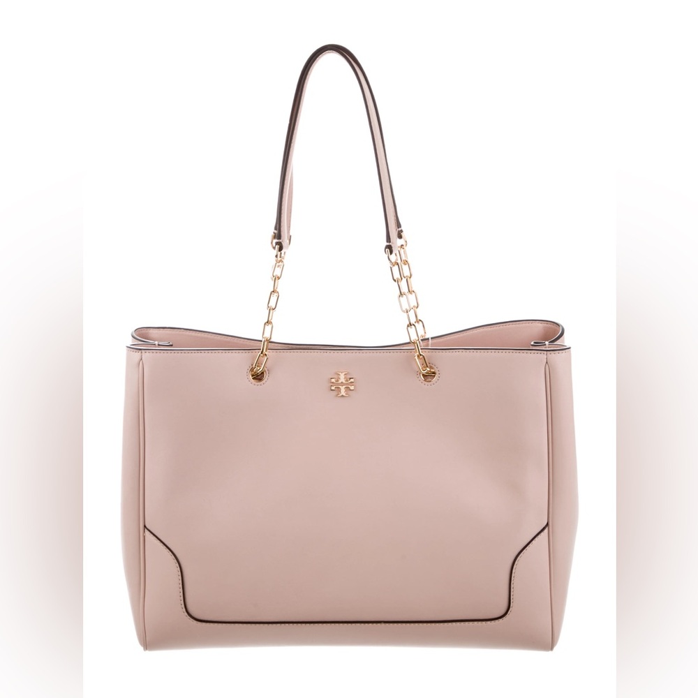 Tory Burch Carter Tote Nude Pink Pebbled Leather